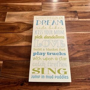 Boy decorative wall sign with adorable sayings and words